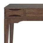 Scrivania Pearson Small Marrone Noce -: 48" Stile Direzionale, Vassoio Tastiera, Cassettiera Portadocumenti