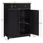 Mobiletto da bagno in legno con ripiano regolabile