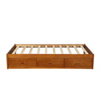 Letto a piattaforma singolo, struttura letto in legno con 3 cassetti