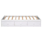 Letto a piattaforma singolo, struttura letto in legno con 3 cassetti