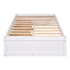 Letto a piattaforma singolo, struttura letto in legno con 3 cassetti
