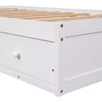 Letto a piattaforma singolo, struttura letto in legno con 3 cassetti