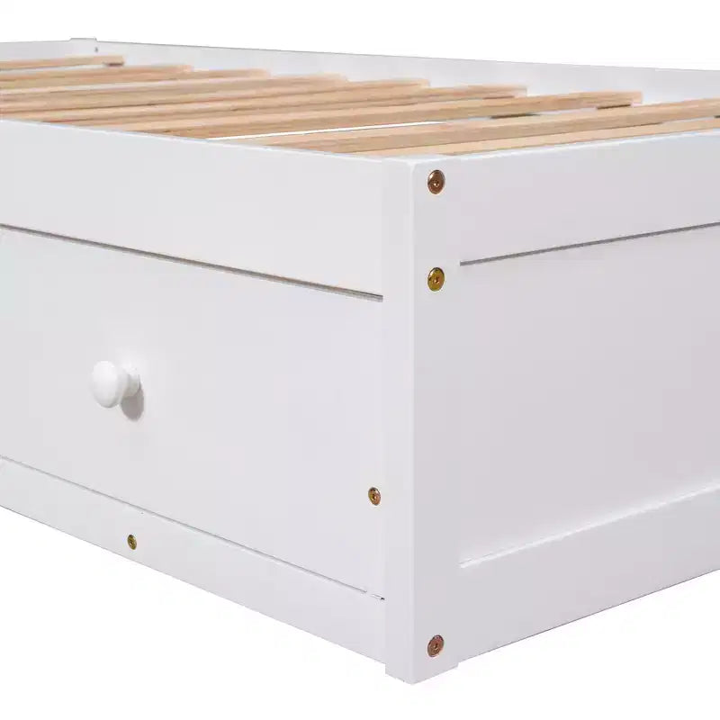 Letto a piattaforma singolo, struttura letto in legno con 3 cassetti