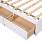 Letto a piattaforma singolo, struttura letto in legno con 3 cassetti