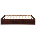 Letto a piattaforma singolo, struttura letto in legno con 3 cassetti