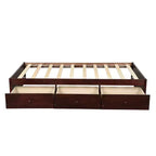 Letto a piattaforma singolo, struttura letto in legno con 3 cassetti