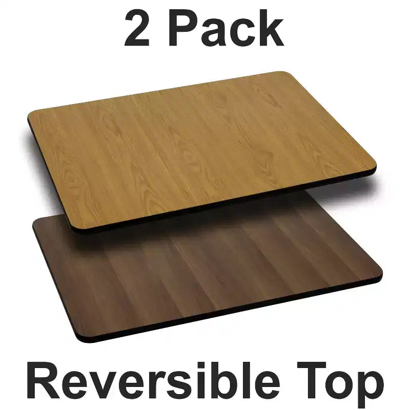 Confezione da 2 Piani Tavolo Rettangolari 60x106 cm con Laminato Reversibile